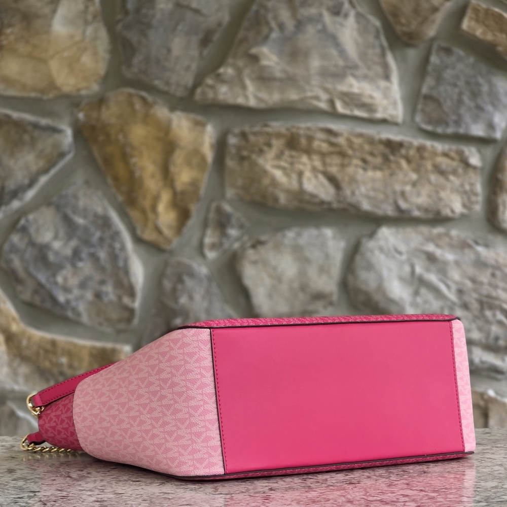 Michael Kors Jet Set Color-Block Large Pink Shoulder Bag - Picture 4 of 9